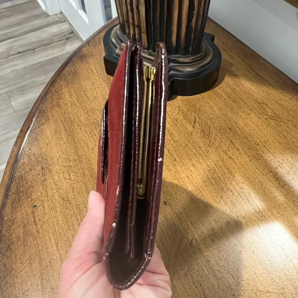 Christian Dior Burgundy Suede Wallet vintage w/ kisslock